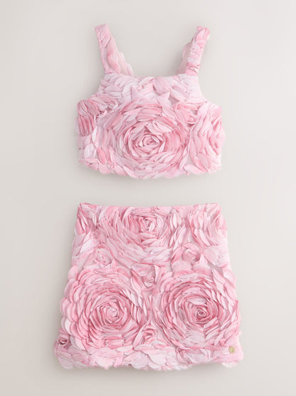 Baker by Ted Baker 3D Textured Floral Top & Skirt 2 Piece Set image 7