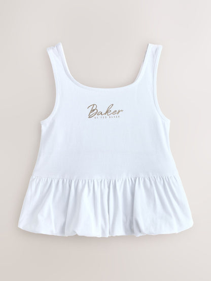 Baker by Ted Baker 3 Pack Bubble Hem Pink/Black/White Vest Tops image 2