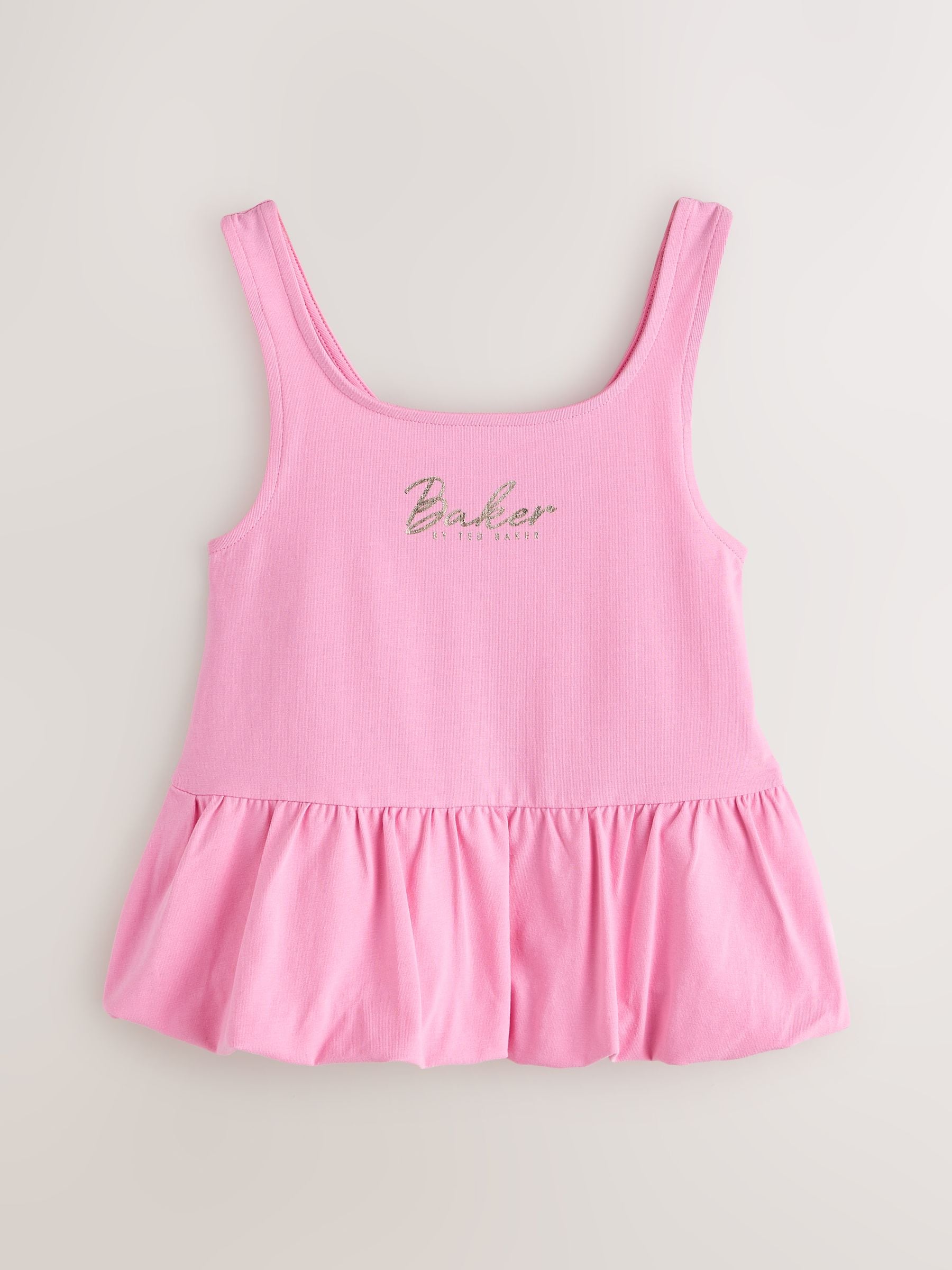 Baker by Ted Baker 3 Pack Bubble Hem Pink/Black/White Vest Tops image 3