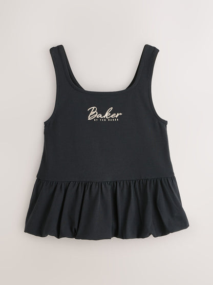 Baker by Ted Baker 3 Pack Bubble Hem Pink/Black/White Vest Tops image 4