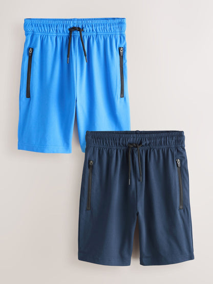 Dsiney Kidz - Cobalt Blue/Black Light Weight Sports Shorts 2 Pack (3-17yrs) image 1