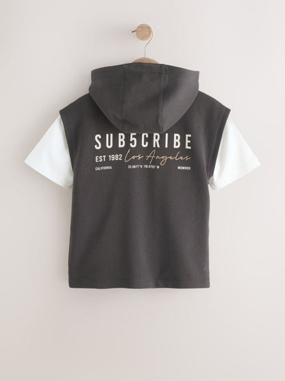 Dsiney Kidz - Black Hoodie Tank and T-Shirt Set (3-16yrs) image 2