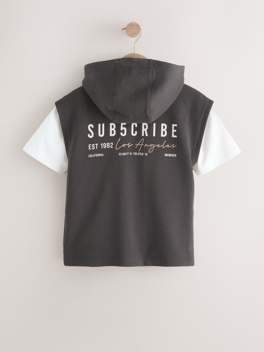 Dsiney Kidz - Black Hoodie Tank and T-Shirt Set (3-16yrs) image 2