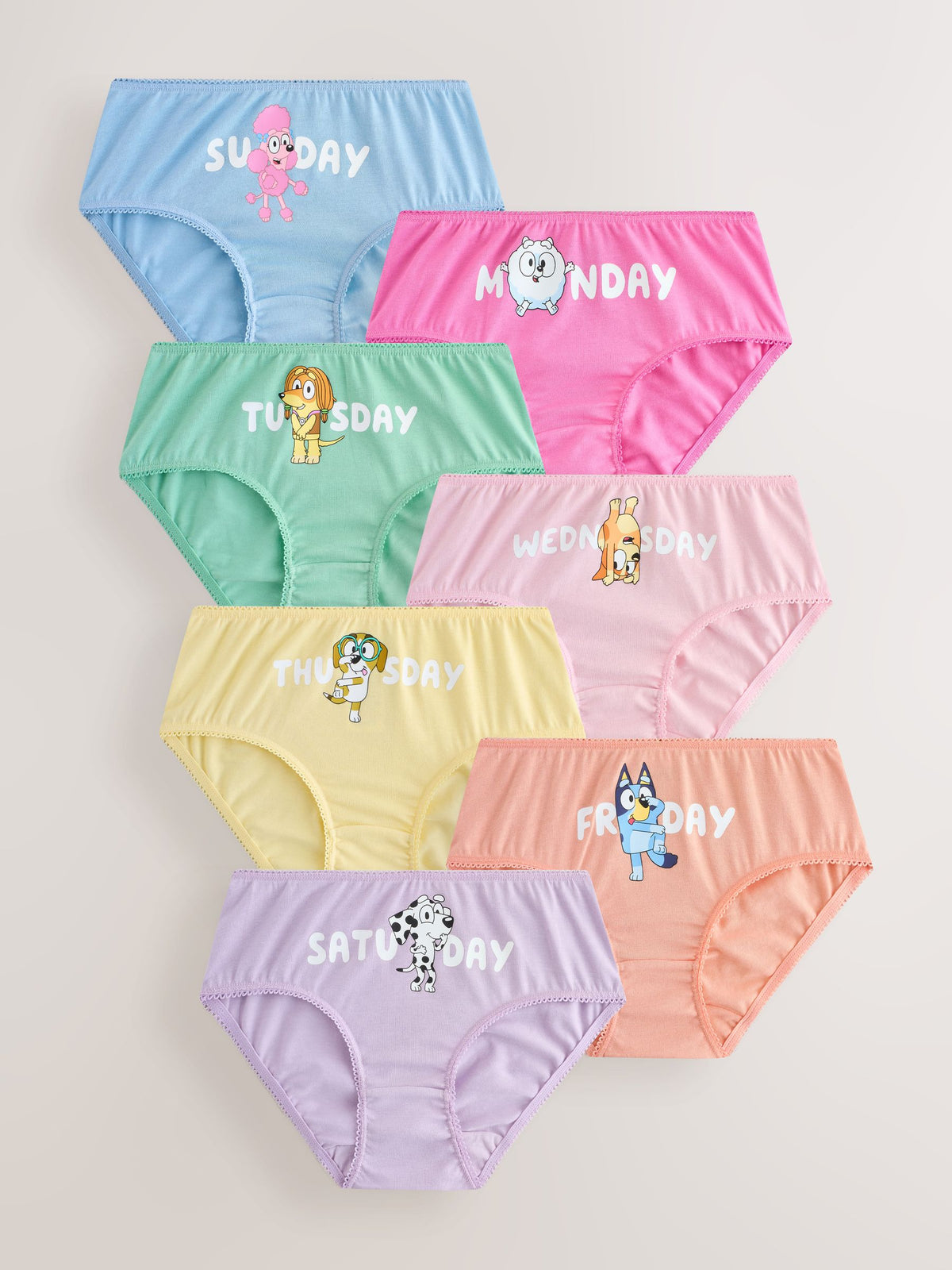 Pink Bluey Days of The Week Briefs 7 Pack (1.5-10yrs) - image 1