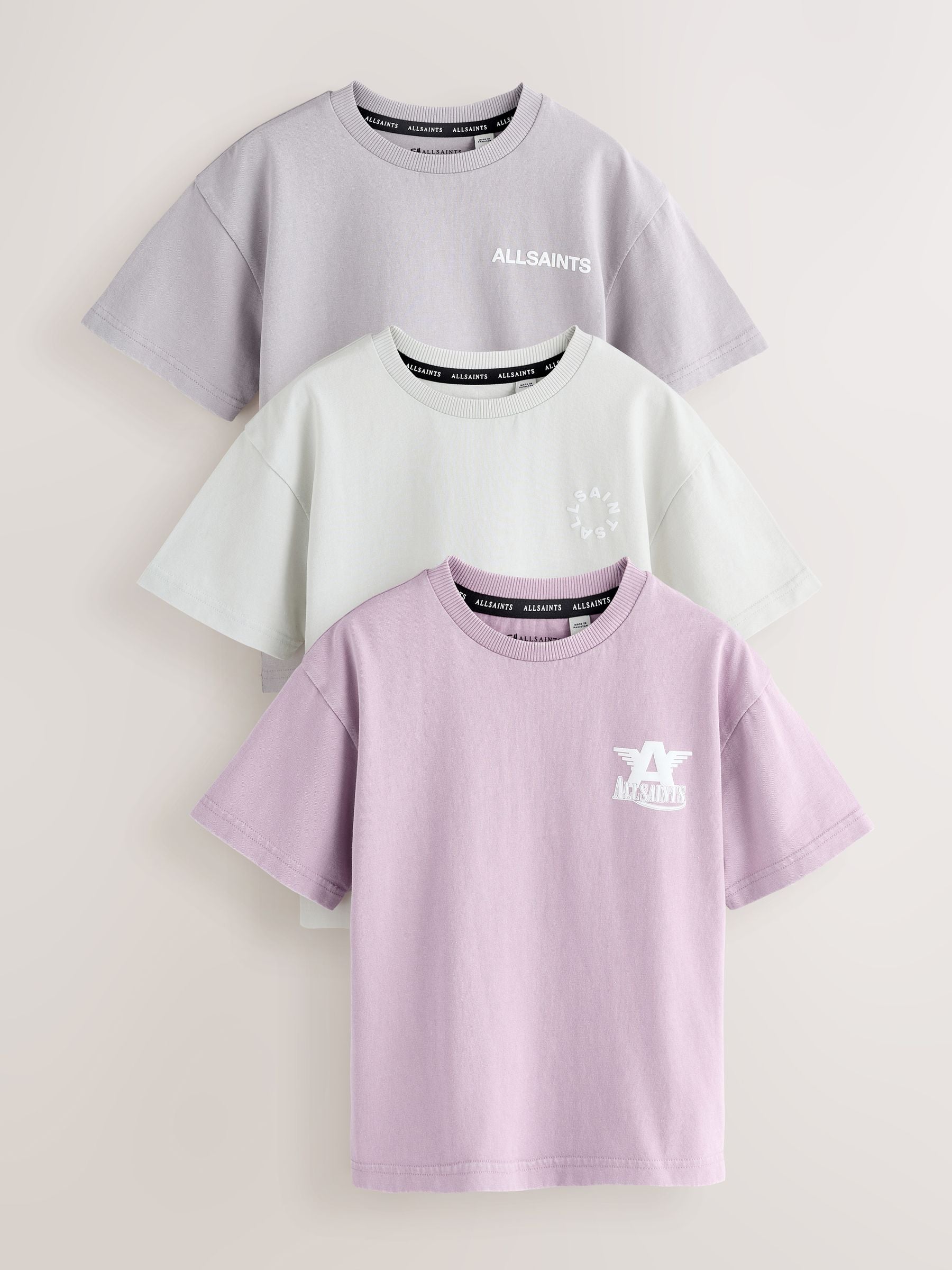 Dsiney Kidz - smALLSAINTS Washed Purple Crew Neck T-Shirts 3 Pack image 1