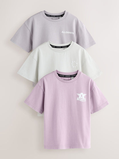 Dsiney Kidz - smALLSAINTS Washed Purple Crew Neck T-Shirts 3 Pack image 1