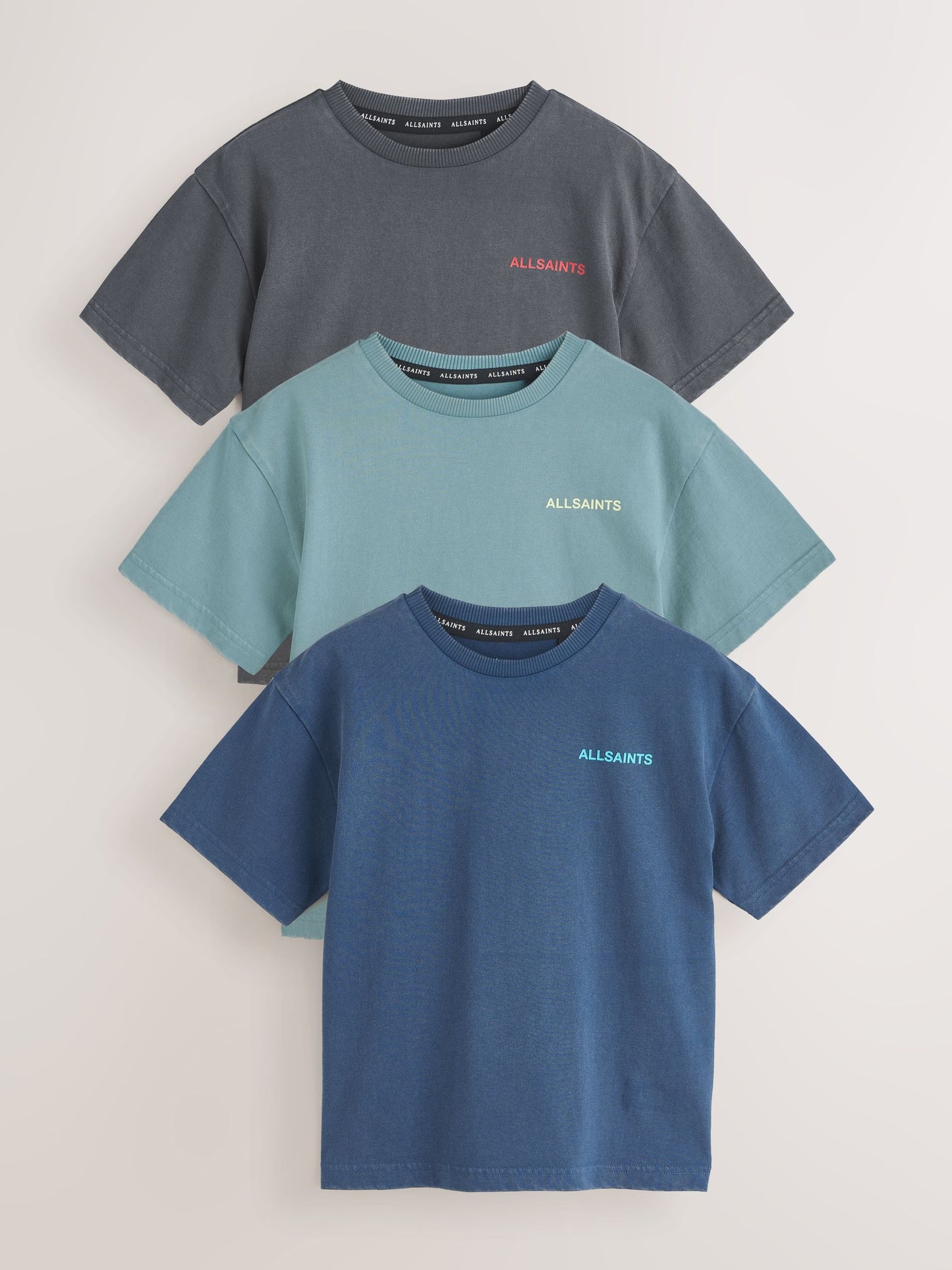 Dsiney Kidz - smALLSAINTS Washed Multi Logo Crew Neck Relaxed T-Shirts 3 Pack image 1