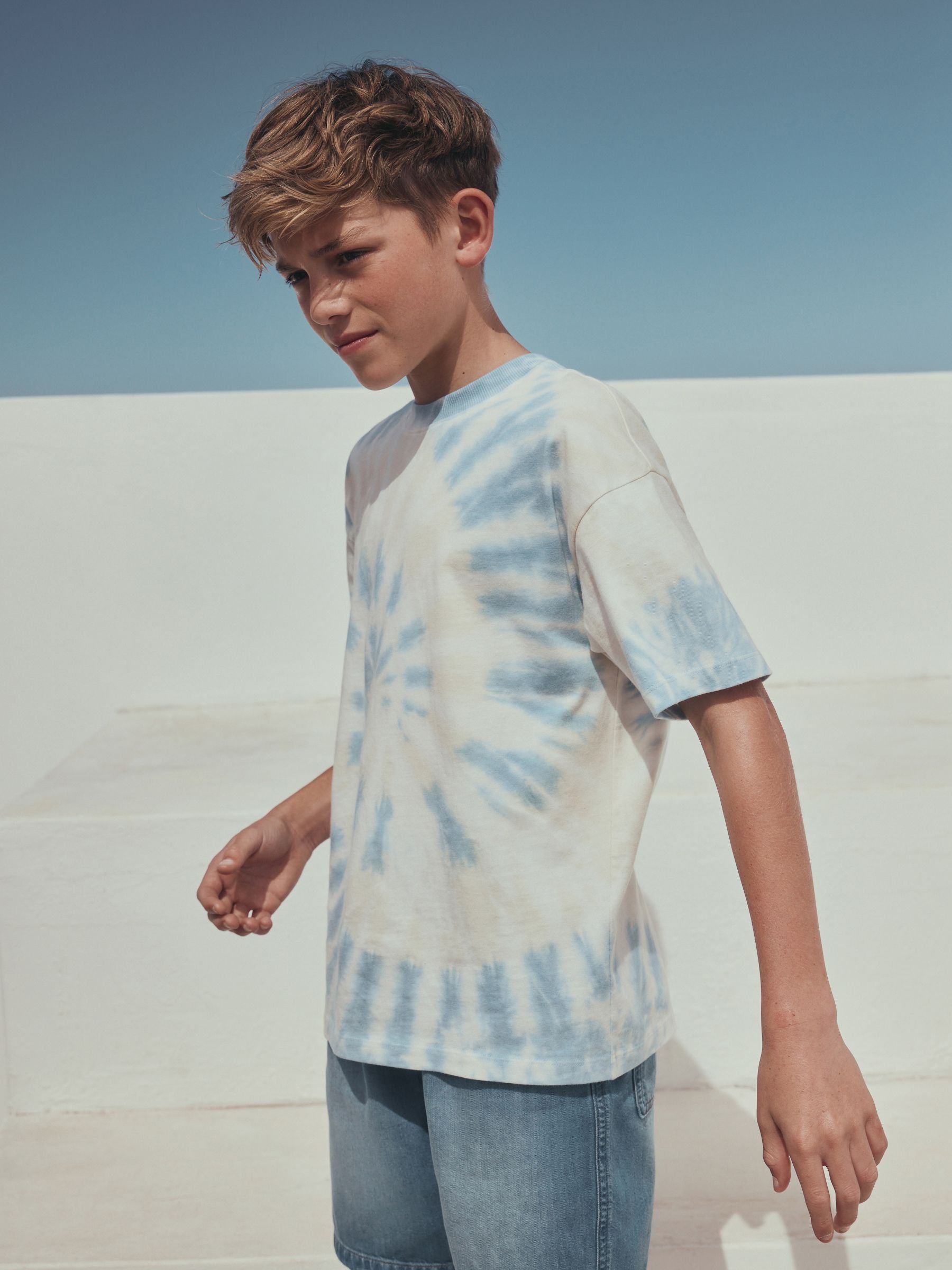 Dsiney Kidz - Blue/Yellow Tie-Dye Short Sleeve T-Shirt (3-16yrs) image 2