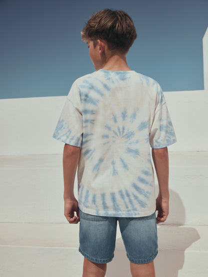 Dsiney Kidz - Blue/Yellow Tie-Dye Short Sleeve T-Shirt (3-16yrs) image 3