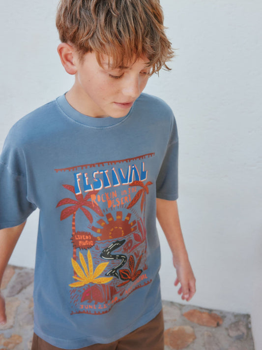 Dsiney Kidz - Blue Washed Graphic T-Shirt (3-16yrs) image 1