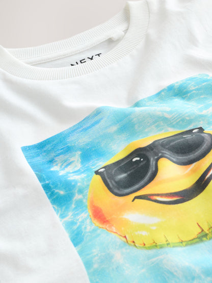 Dsiney Kidz - White Cool Vibes Regular Fit Short Sleeve Graphic Print T-Shirt (3-16yrs) image 3