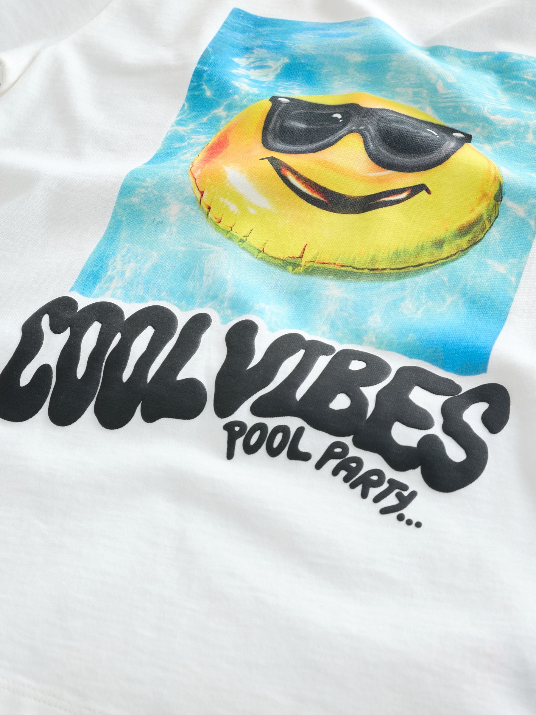 Dsiney Kidz - White Cool Vibes Regular Fit Short Sleeve Graphic Print T-Shirt (3-16yrs) image 4