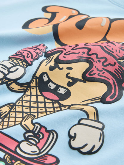 Dsiney Kidz - Blue Ice Cream Short Sleeve Graphic T-Shirt (3-16yrs) image 4