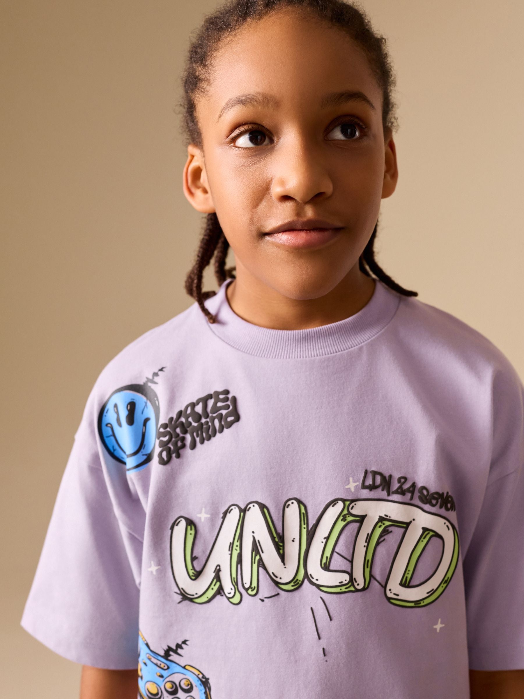 Dsiney Kidz - Lilac Purple Short Sleeve Graphic T-Shirt (3-16yrs) image 3