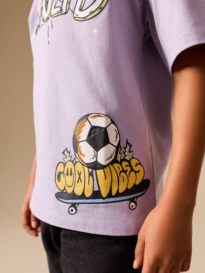 Dsiney Kidz - Lilac Purple Short Sleeve Graphic T-Shirt (3-16yrs) image 4