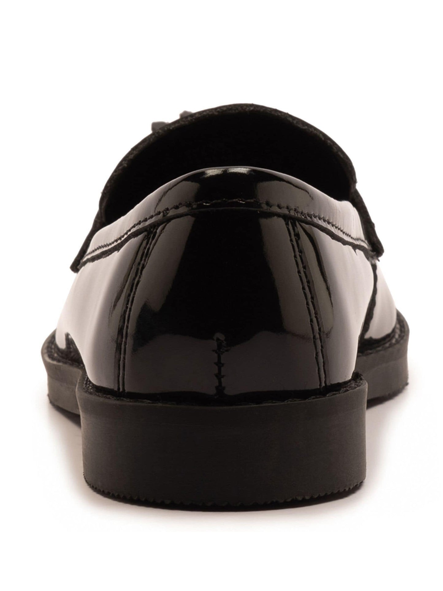 Off The Hook Black Ellen Patent Leather Slip-On Tassel Loafer School Shoes image 5