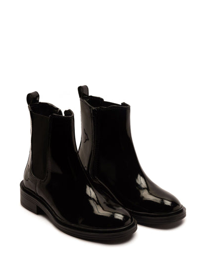 Off The Hook Black Kiki Patent Leather Ankle Chelsea Boots image 2