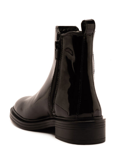 Off The Hook Black Kiki Patent Leather Ankle Chelsea Boots image 3