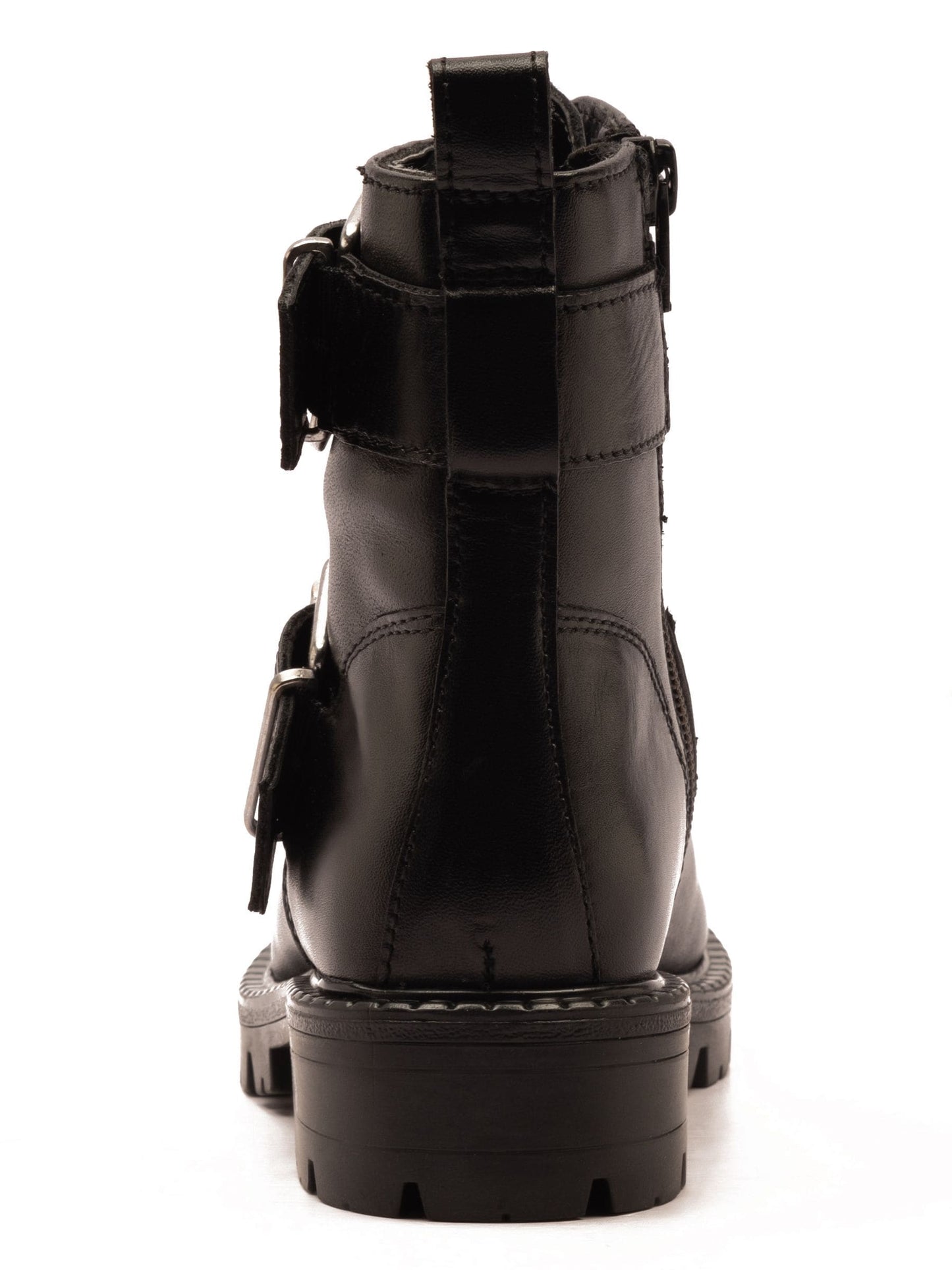 Off The Hook Black Surrey Leather Double Buckle Ankle Boots image 4