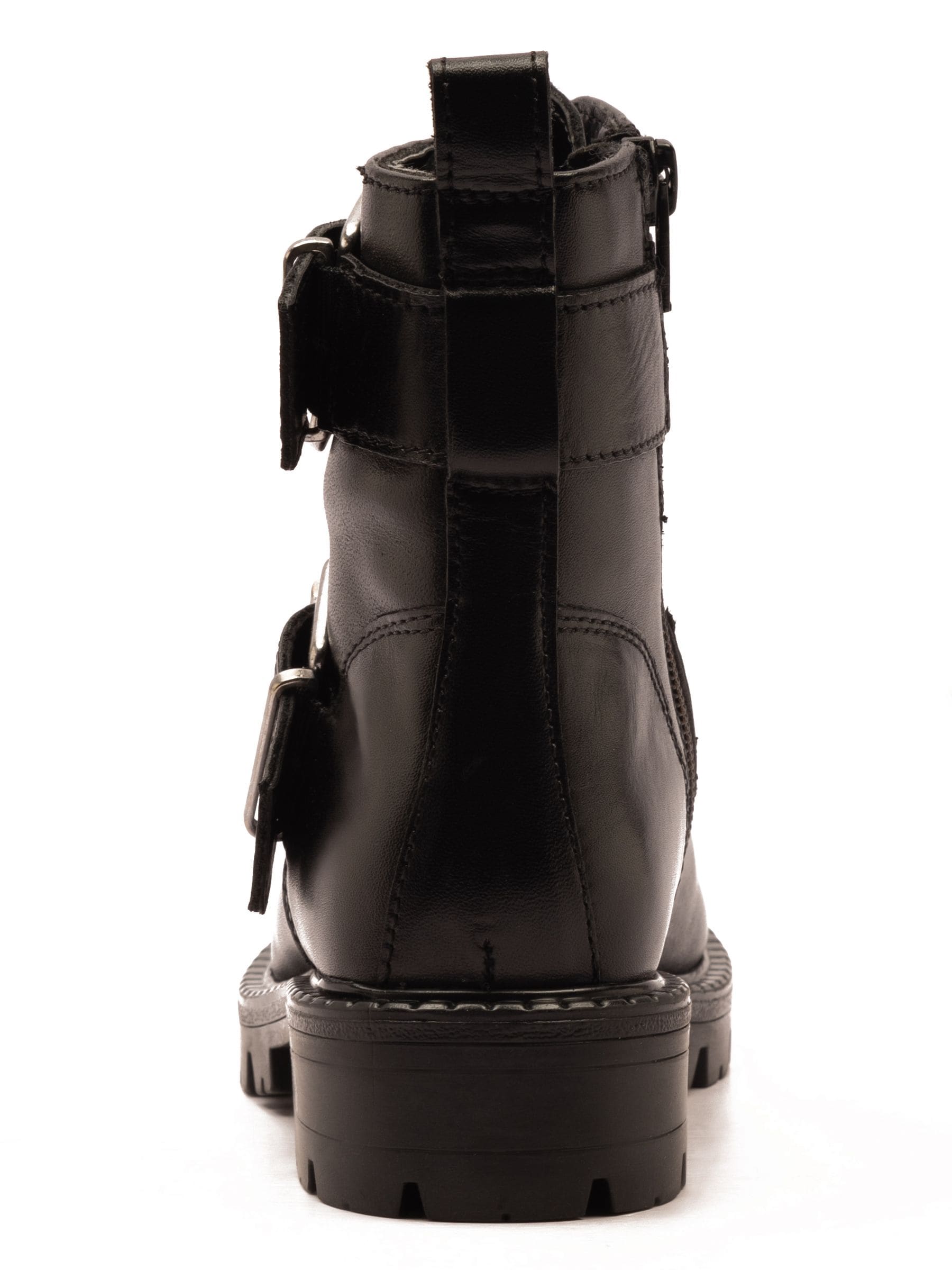 Off The Hook Black Surrey Leather Double Buckle Ankle Boots image 4