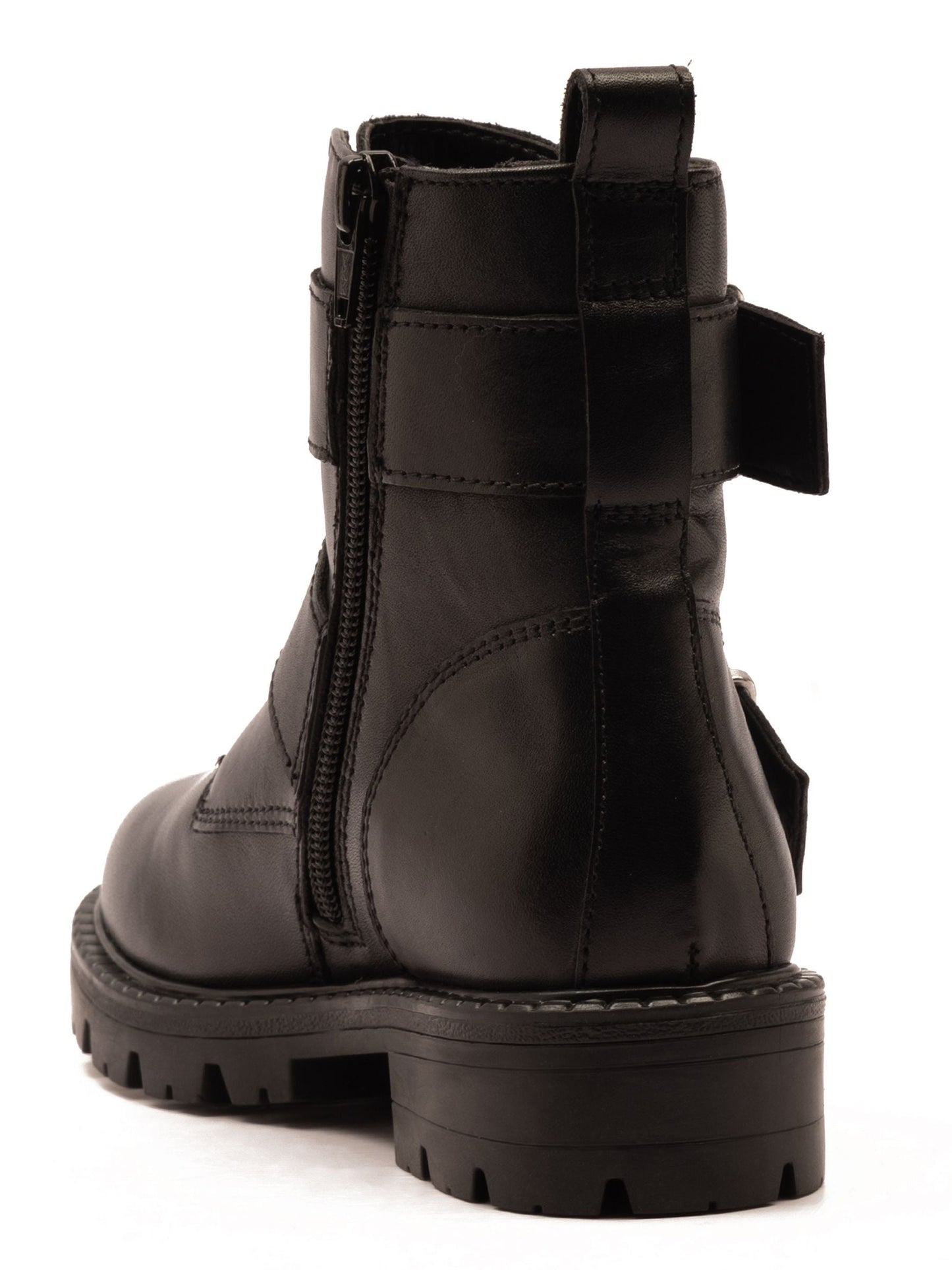 Off The Hook Black Surrey Leather Double Buckle Ankle Boots image 5