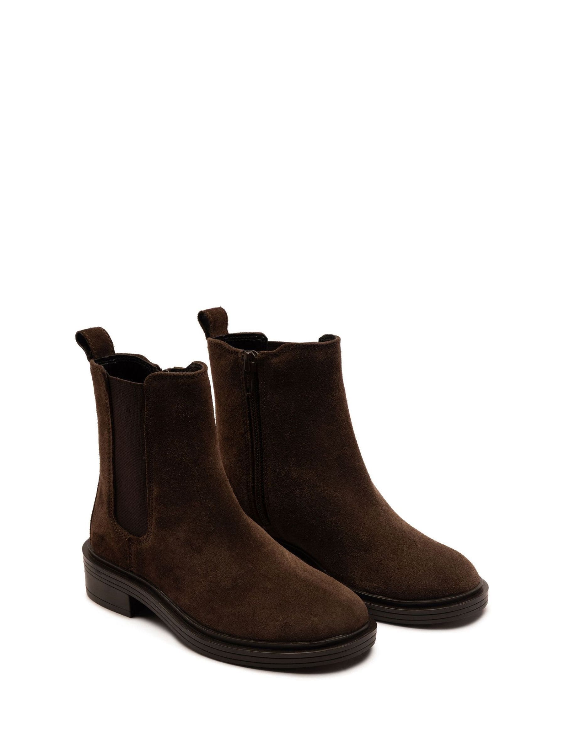 Off The Hook Brown Kiki Patent Leather Ankle Chelsea Boots image 5