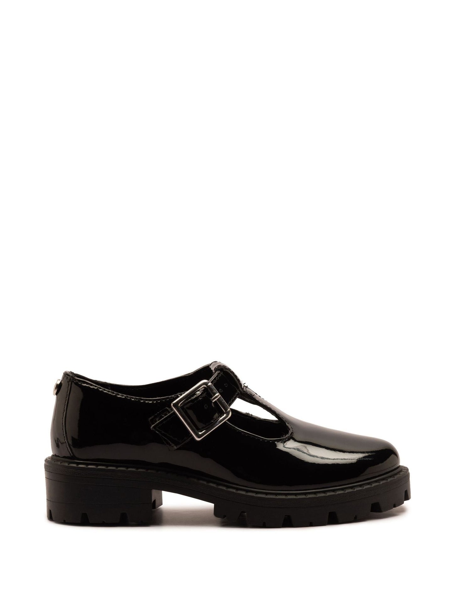Off The Hook Black Clarice Chunky Heel Patent T-Bar Mary Jane School Shoes image 1