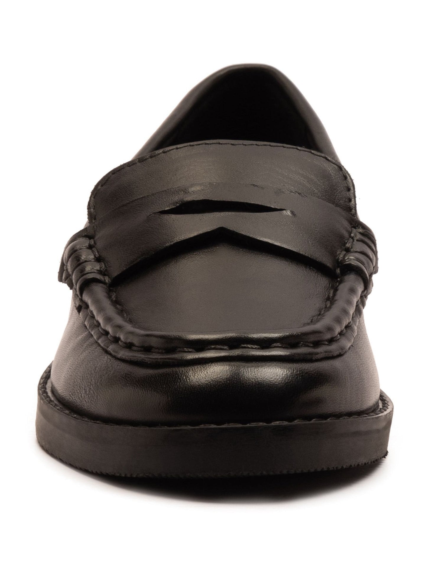 Off The Hook Black Hermoine Slip On Formal Leather School Shoes image 5