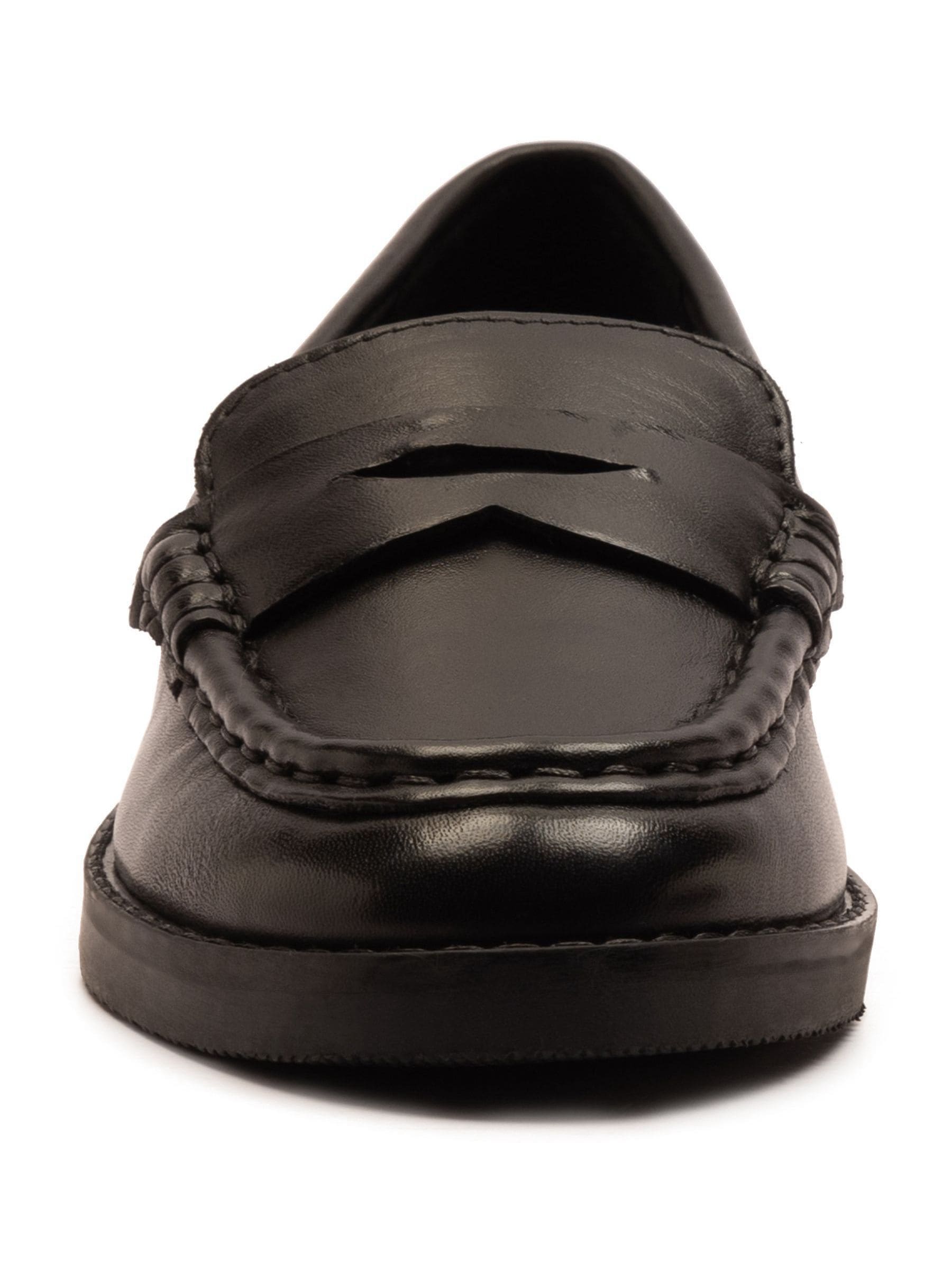 Off The Hook Black Hermoine Slip On Formal Leather School Shoes image 5