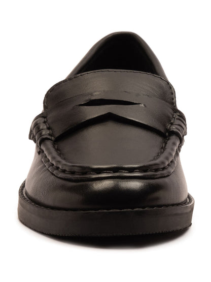Off The Hook Black Hermoine Slip On Formal Leather School Shoes image 5