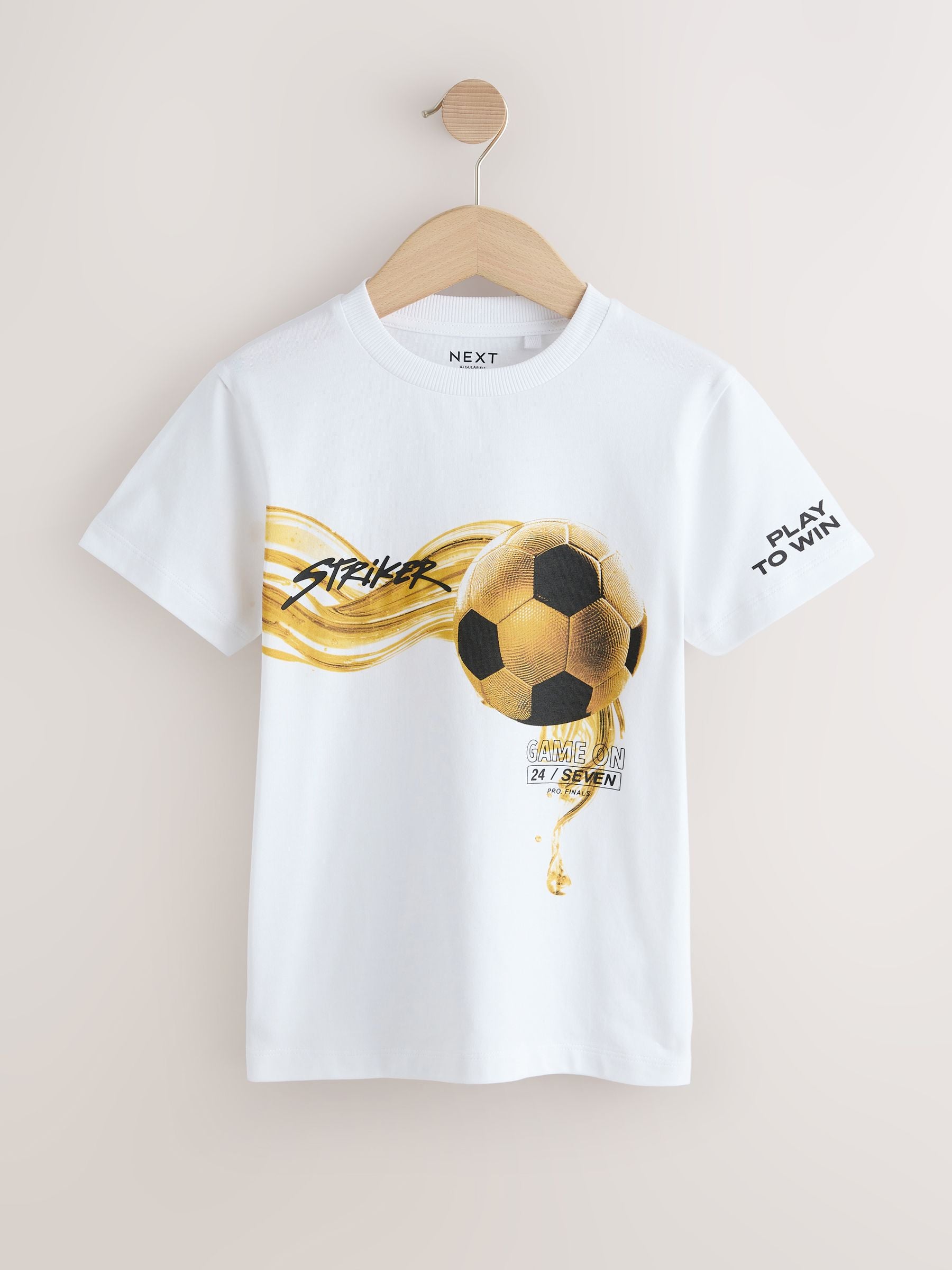 Dsiney Kidz - Black/Gold/White Regular Fit Graphic Print Short Sleeve T-Shirts 3 Pack (3-16yrs) image 4