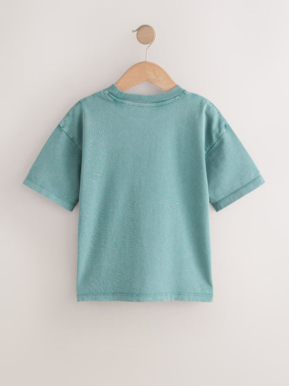 Dsiney Kidz - Berry/Mineral/Ecru Relaxed Fit Graphic Print Short Sleeve T-Shirts 3 Pack (3-16yrs) image 3