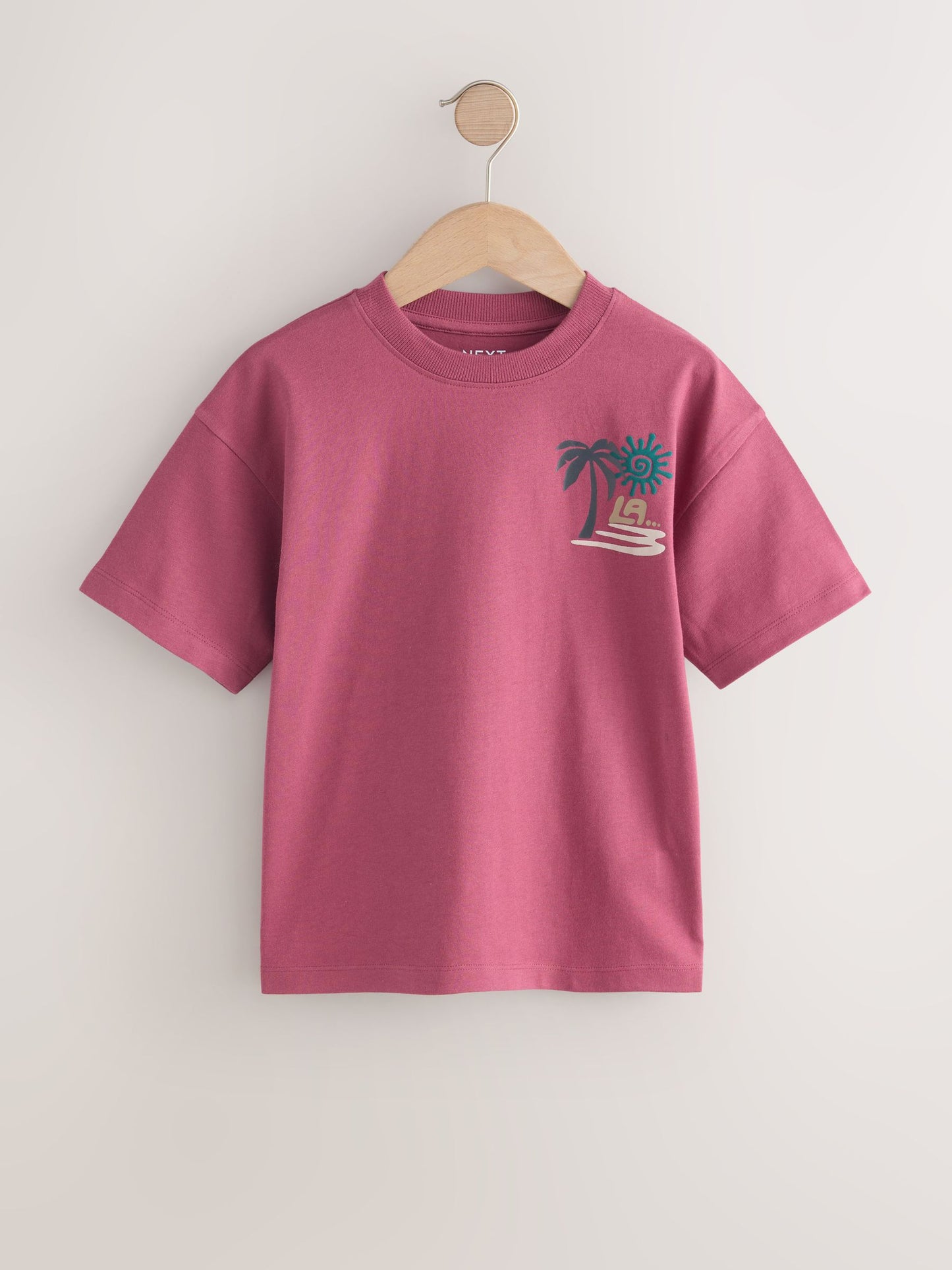 Dsiney Kidz - Berry/Mineral/Ecru Relaxed Fit Graphic Print Short Sleeve T-Shirts 3 Pack (3-16yrs) image 5