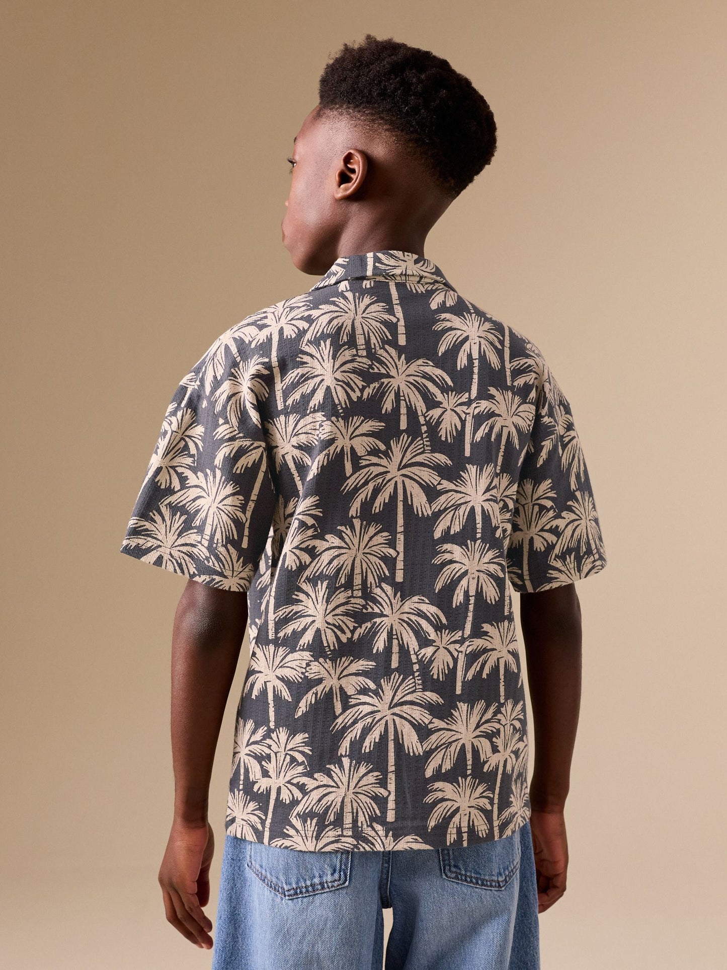 Dsiney Kidz - Black/Ecru Button Through Short Sleeve Jersey Shirt (3-16yrs) image 2