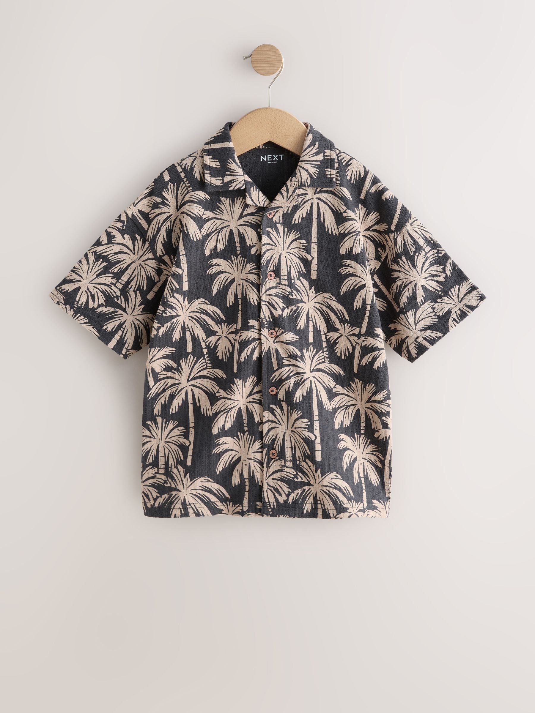 Dsiney Kidz - Black/Ecru Button Through Short Sleeve Jersey Shirt (3-16yrs) image 4