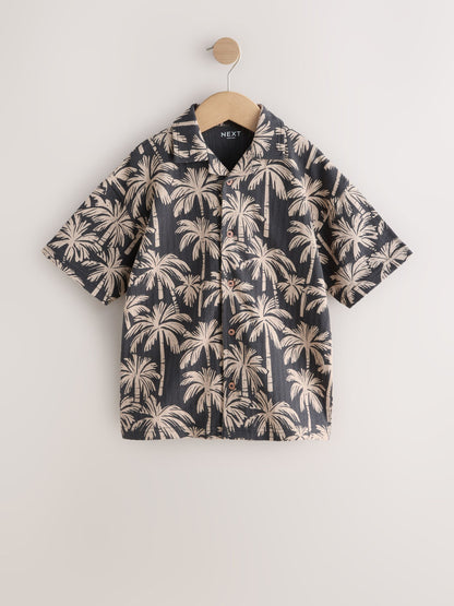 Dsiney Kidz - Black/Ecru Button Through Short Sleeve Jersey Shirt (3-16yrs) image 4