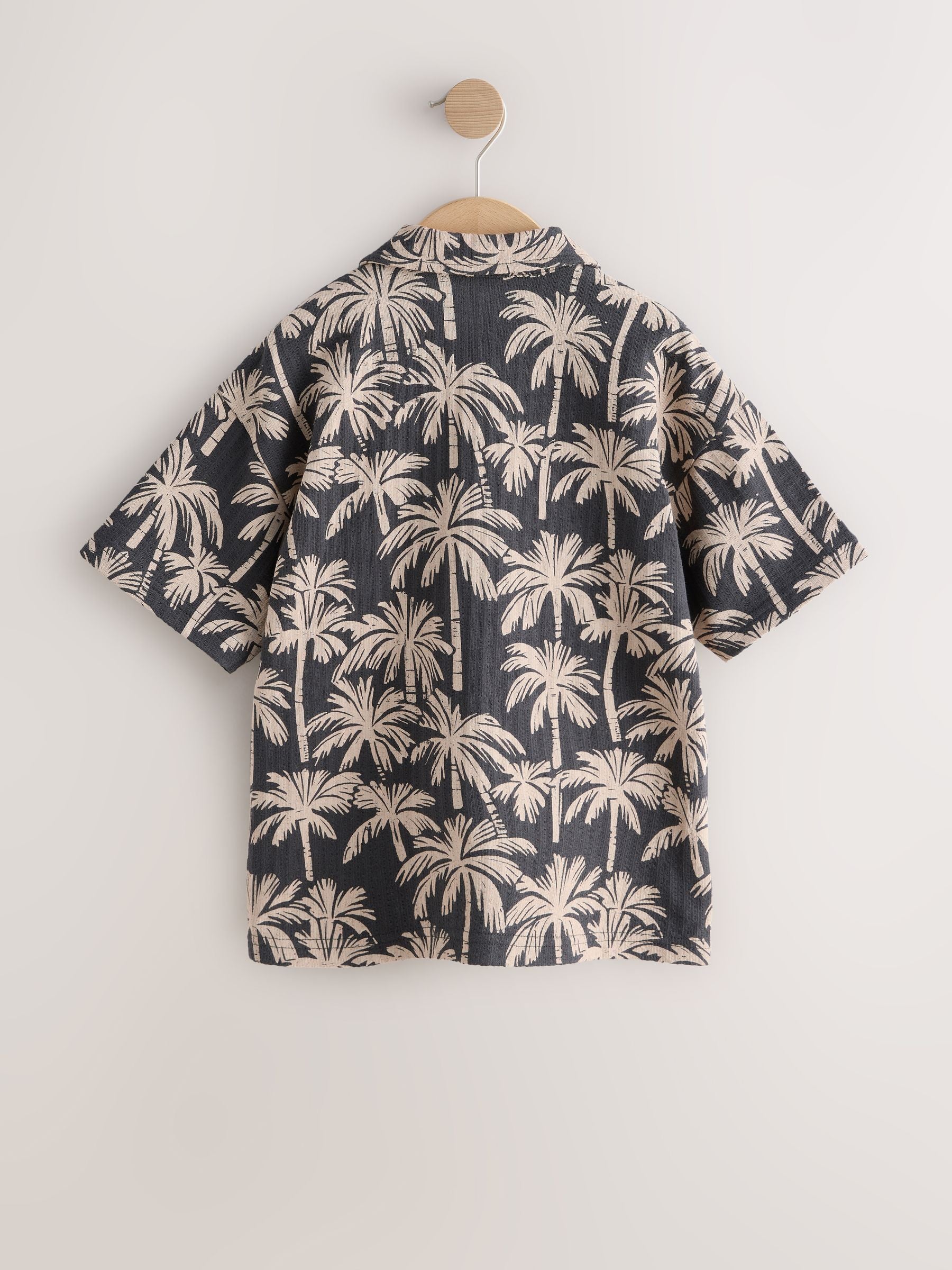 Dsiney Kidz - Black/Ecru Button Through Short Sleeve Jersey Shirt (3-16yrs) image 5