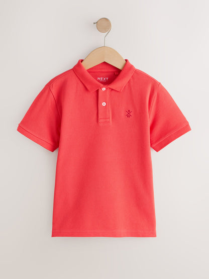 Dsiney Kidz - Coral Red Sign Off Short Sleeve Polo Shirt (3-16yrs) image 1