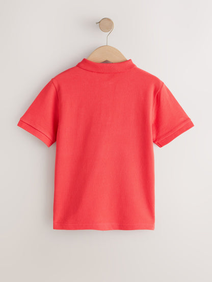 Dsiney Kidz - Coral Red Sign Off Short Sleeve Polo Shirt (3-16yrs) image 2