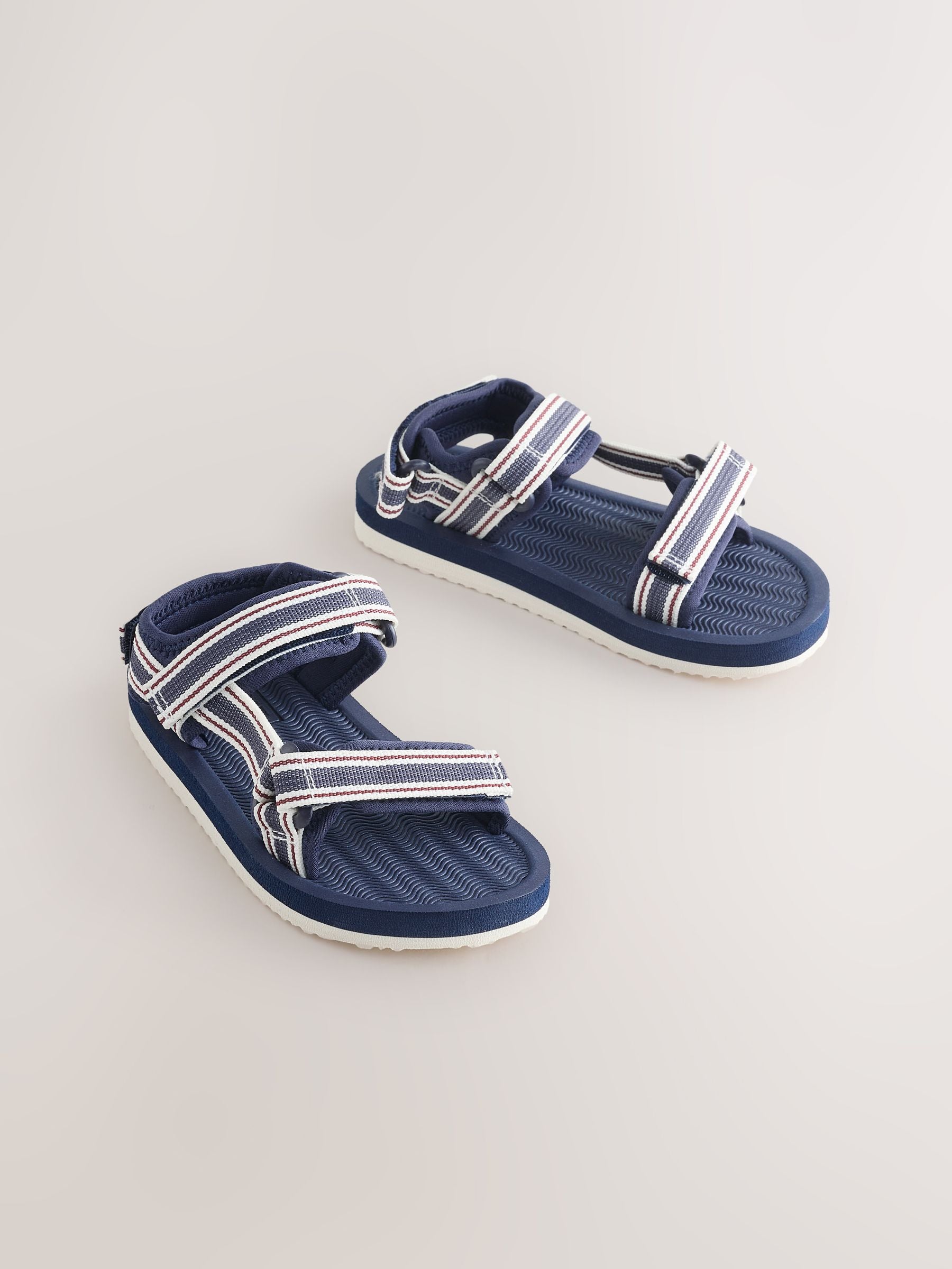 Navy Stripe Touch Fastening Trekker Sandals image 1