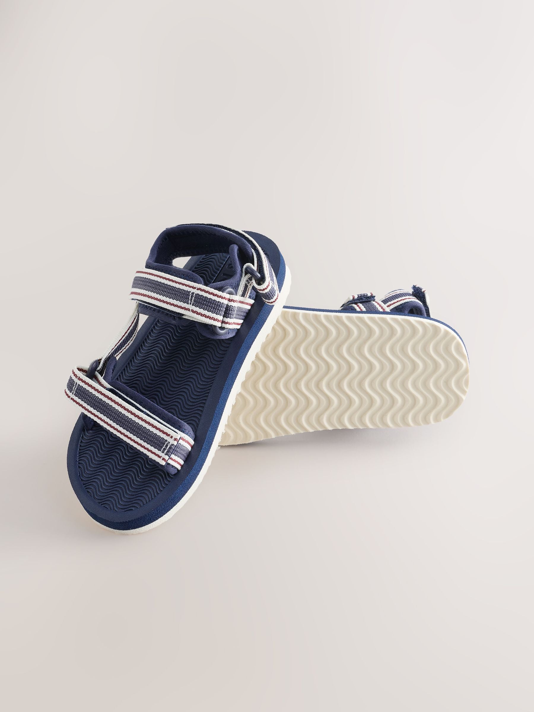 Navy Stripe Touch Fastening Trekker Sandals image 3