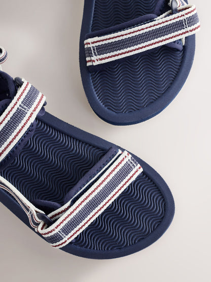 Navy Stripe Touch Fastening Trekker Sandals image 4
