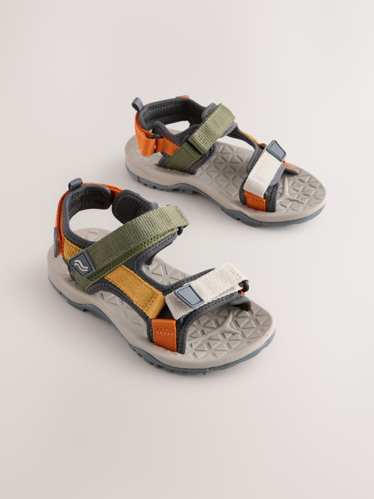 Neutral Colourblock Standard Fit (F) Touch Fastening Trekker Walking Sandals image 1