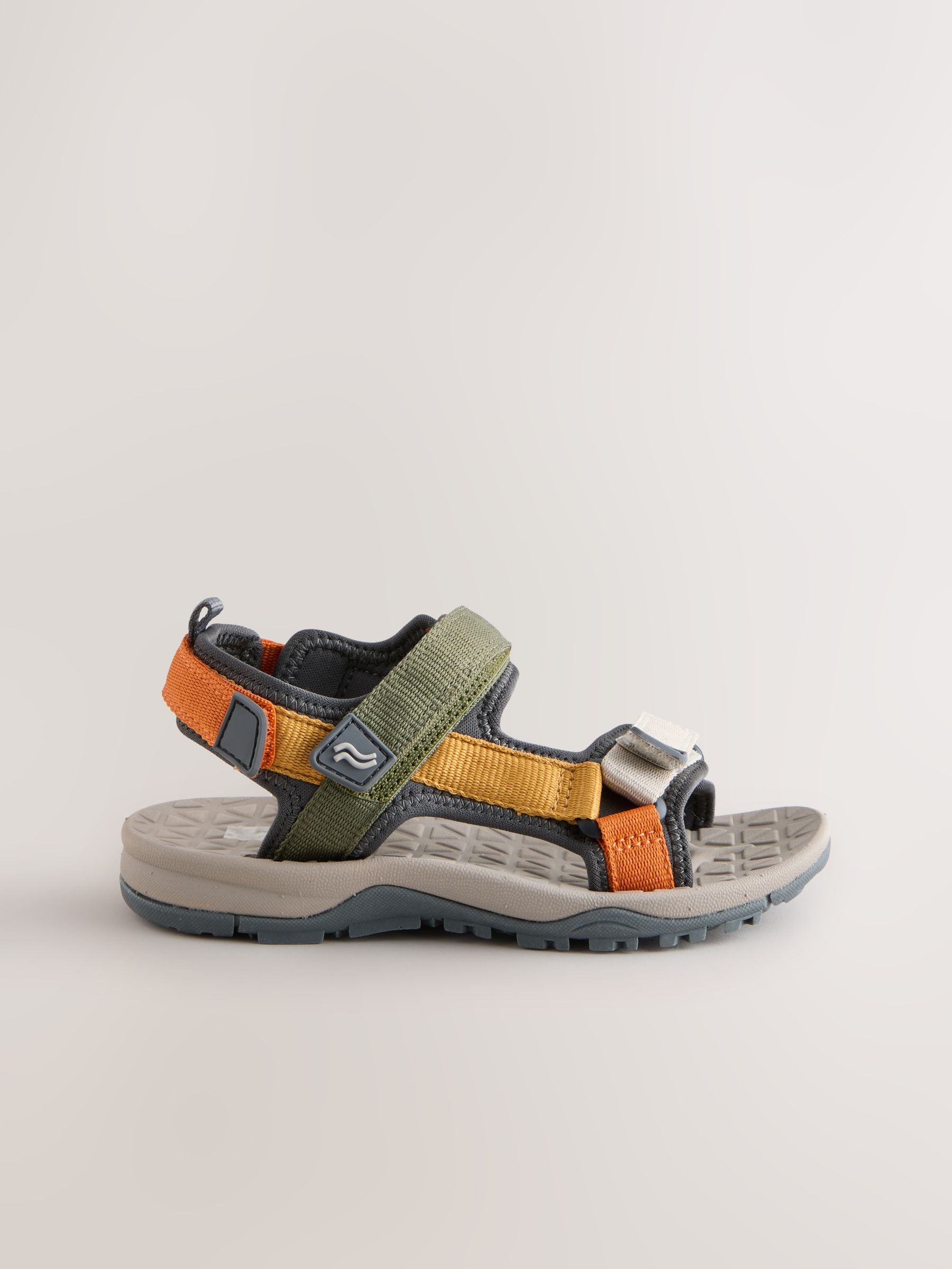 Neutral Colourblock Standard Fit (F) Touch Fastening Trekker Walking Sandals image 3