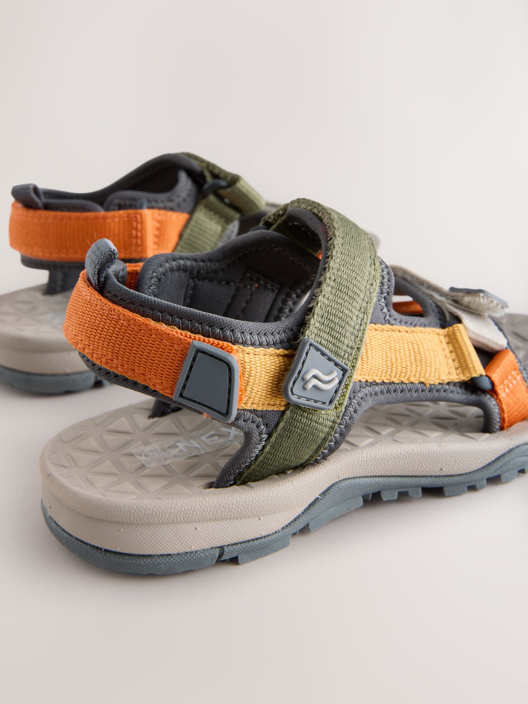 Neutral Colourblock Standard Fit (F) Touch Fastening Trekker Walking Sandals image 4
