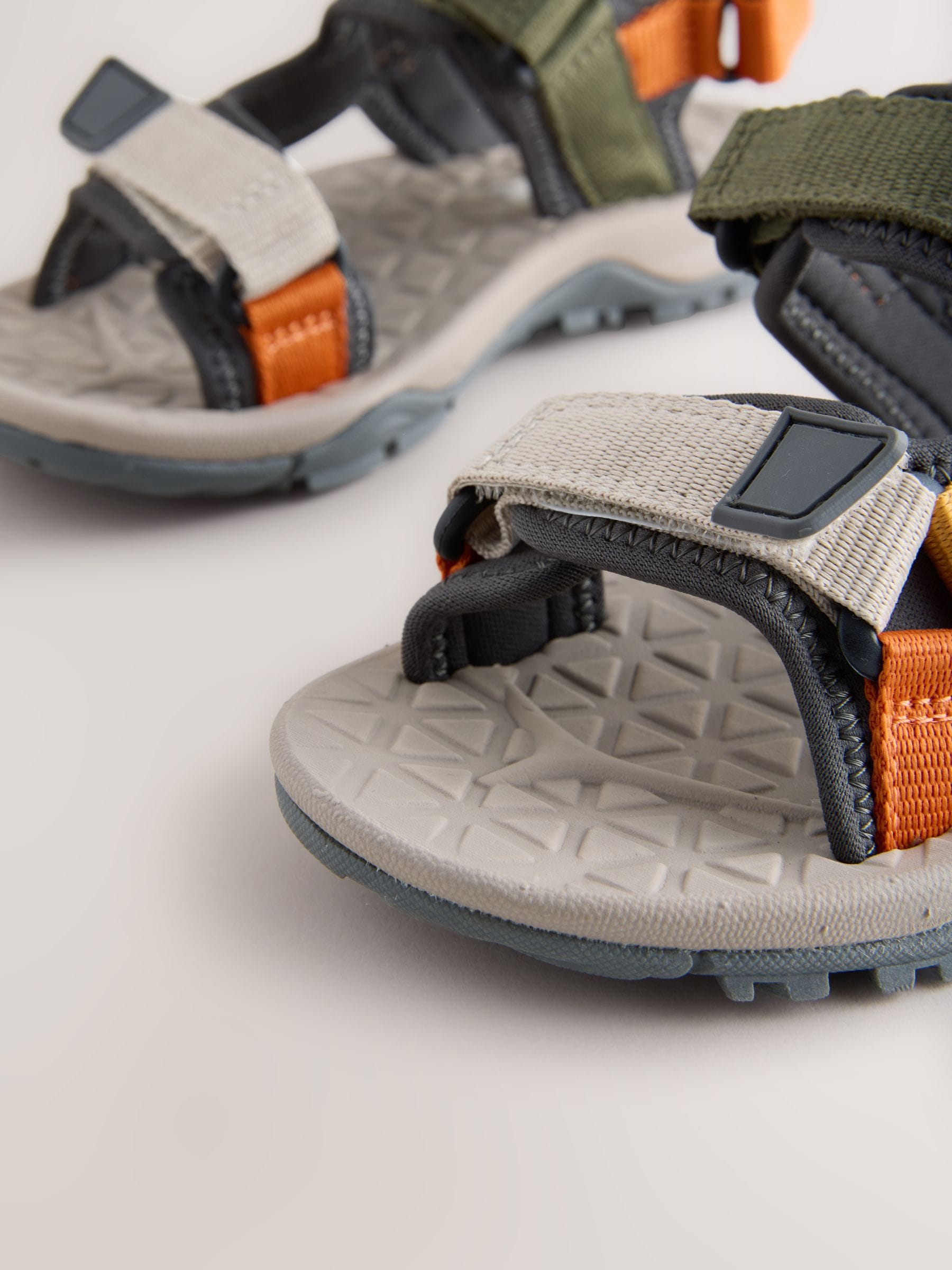 Neutral Colourblock Standard Fit (F) Touch Fastening Trekker Walking Sandals image 5