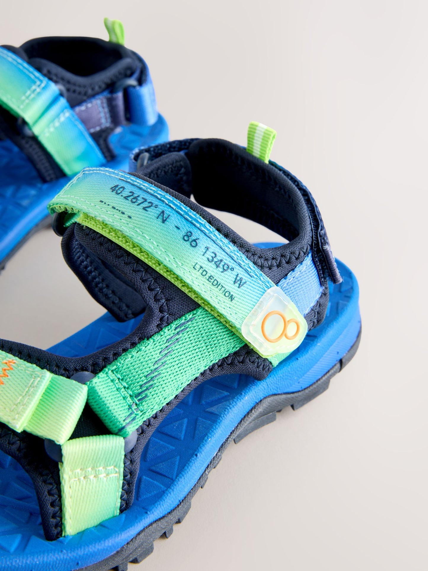 Blue/Green Standard Fit (F) Touch Fastening Trekker Walking Sandals image 4