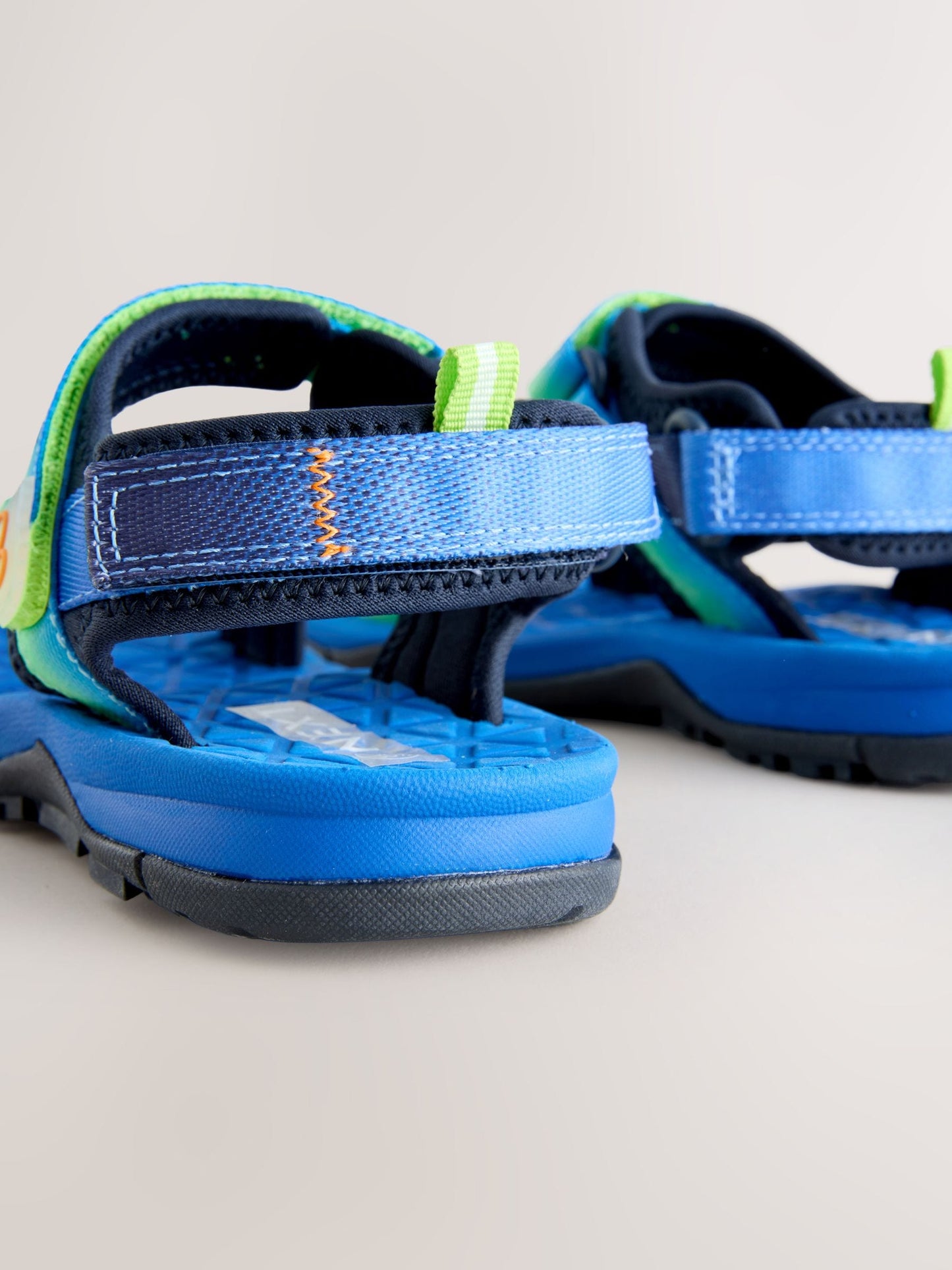 Blue/Green Standard Fit (F) Touch Fastening Trekker Walking Sandals image 5