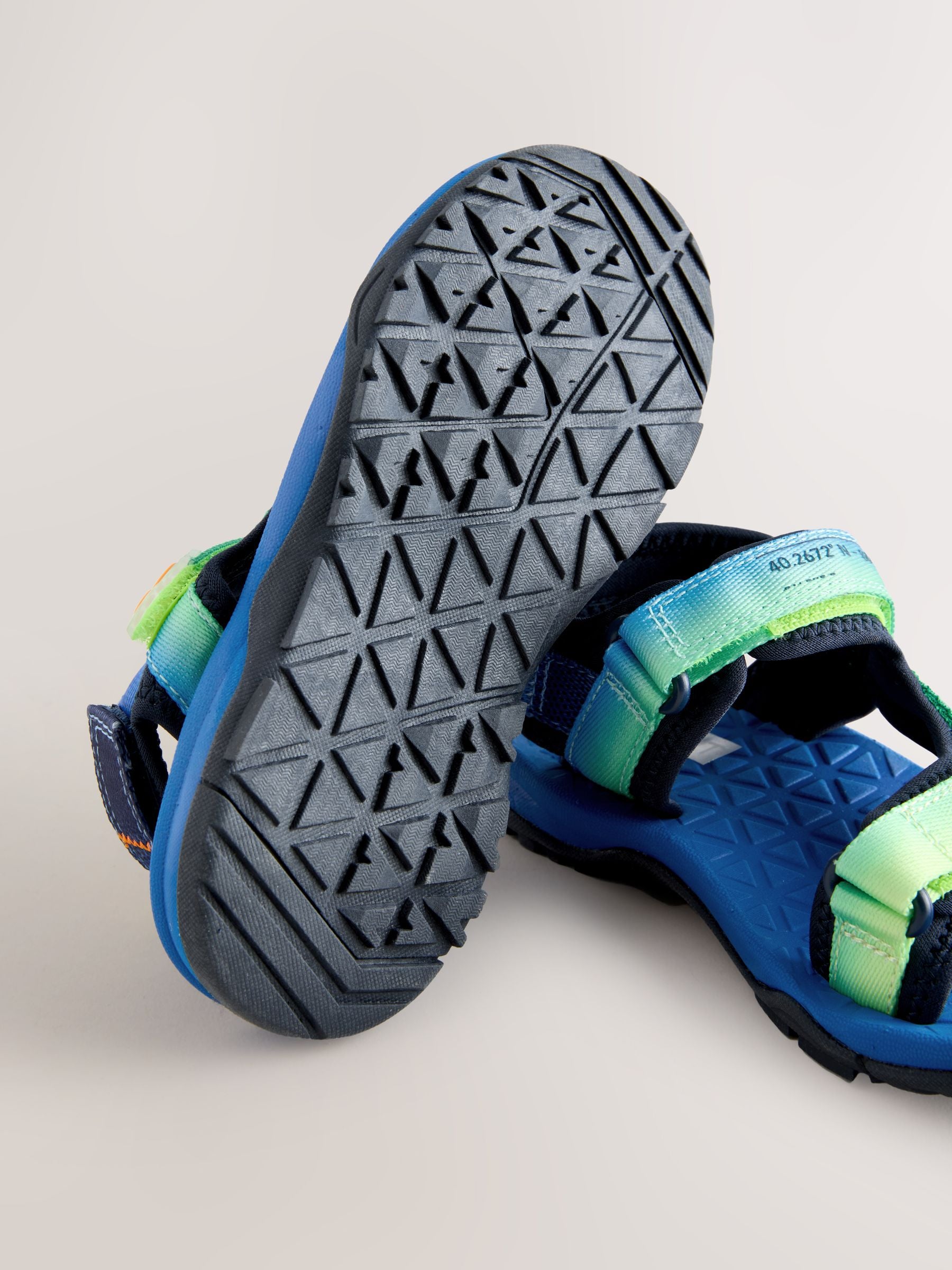 Blue/Green Standard Fit (F) Touch Fastening Trekker Walking Sandals image 6