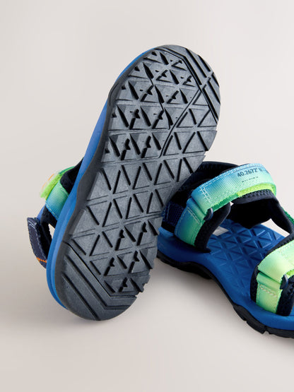 Blue/Green Standard Fit (F) Touch Fastening Trekker Walking Sandals image 6